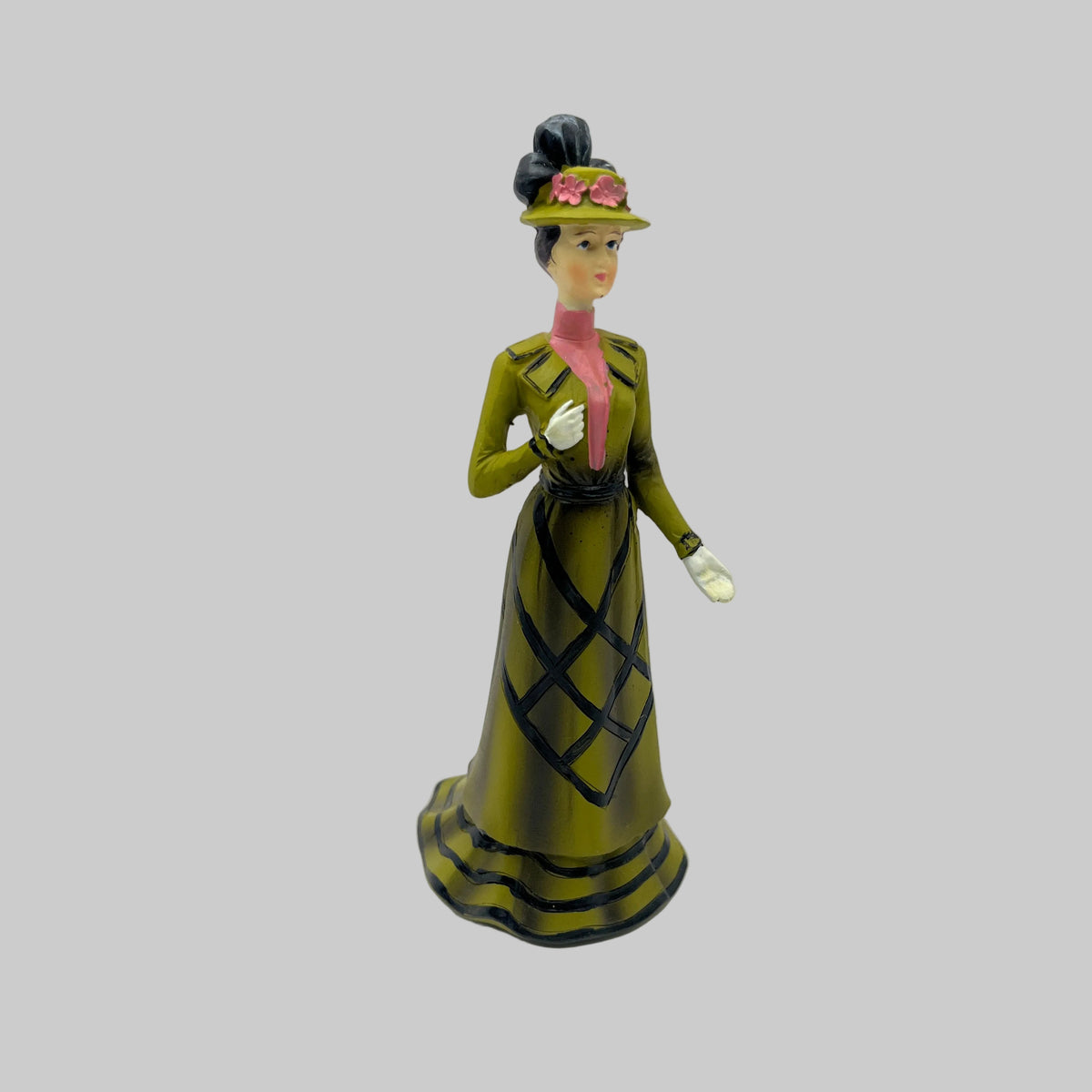 Dolls house Resin lady in green dress