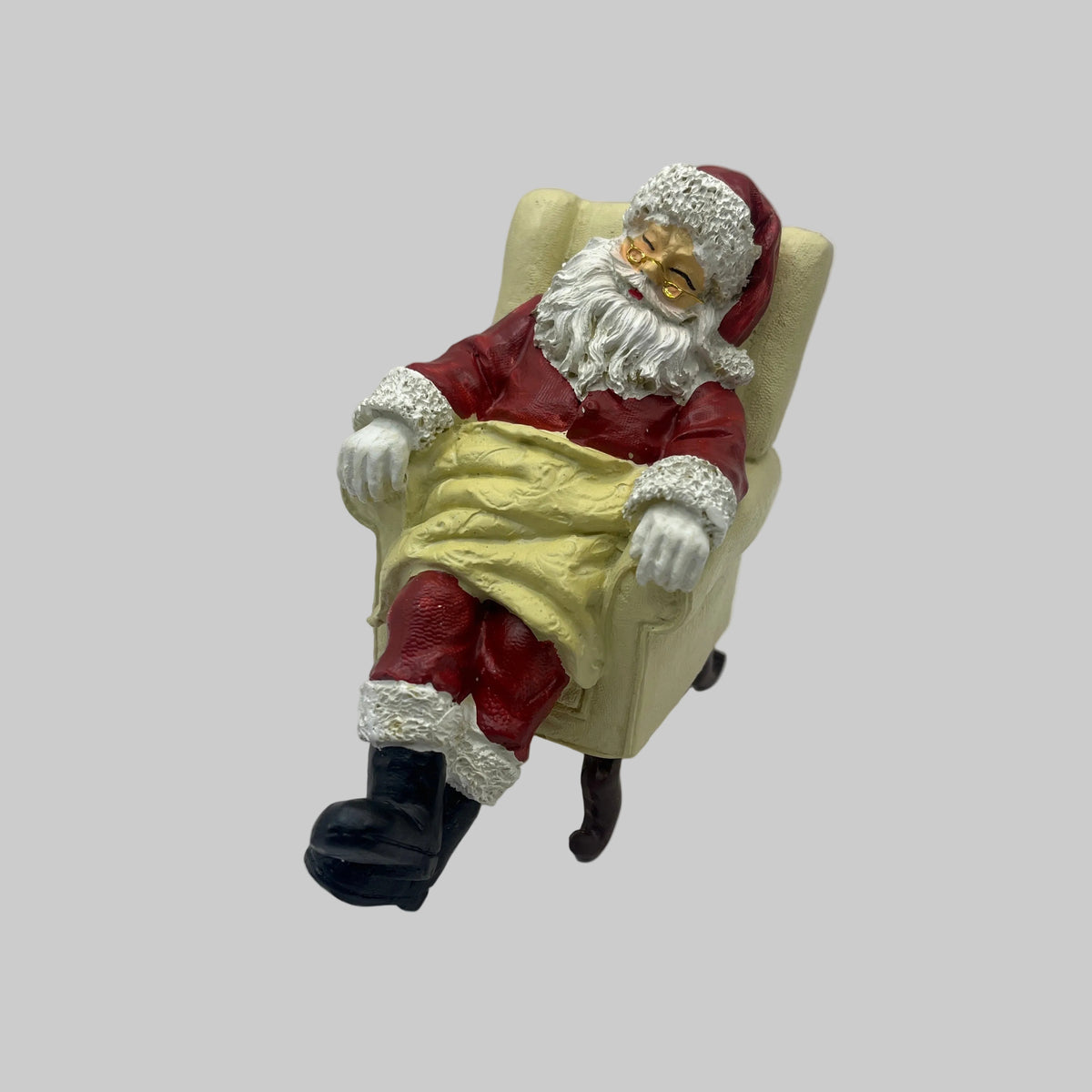 Dolls house Resin sleeping Santa in armchair