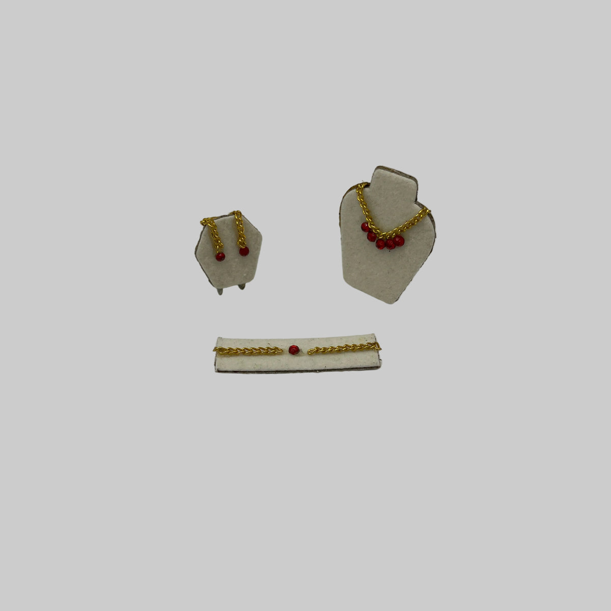 Dolls house Ruby jewellery set