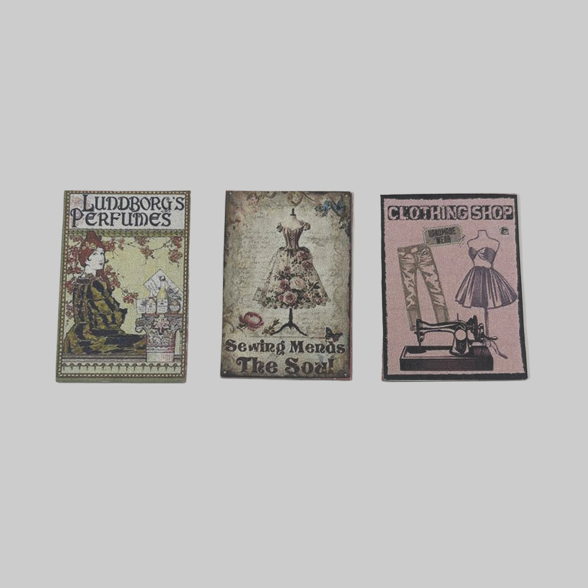 Dolls house shop signs