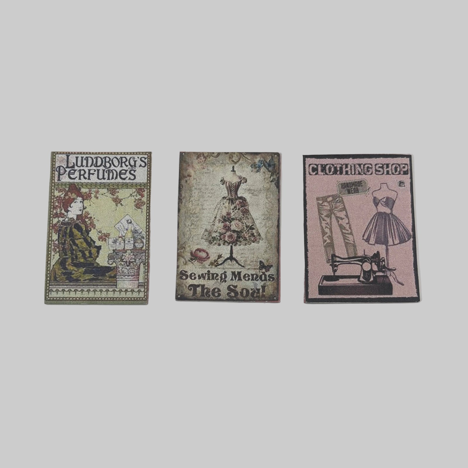 Dolls house shop signs