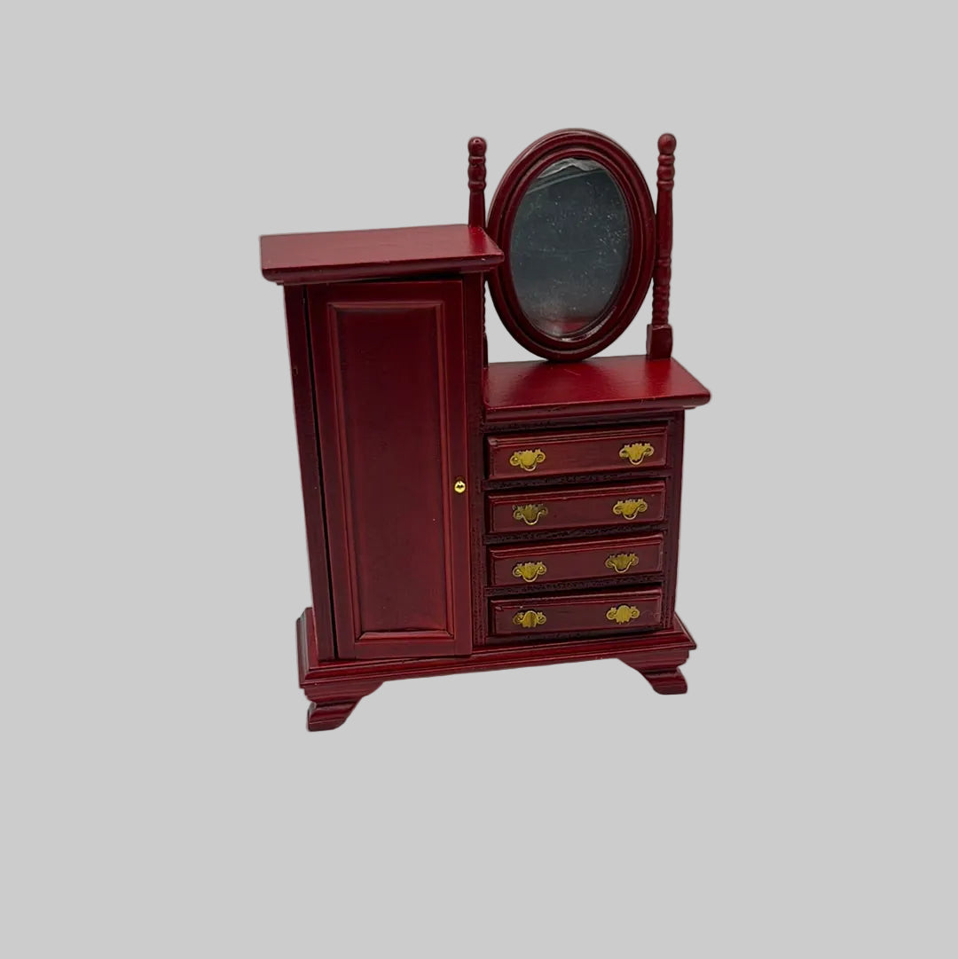Dolls house Tallboy with mirror
