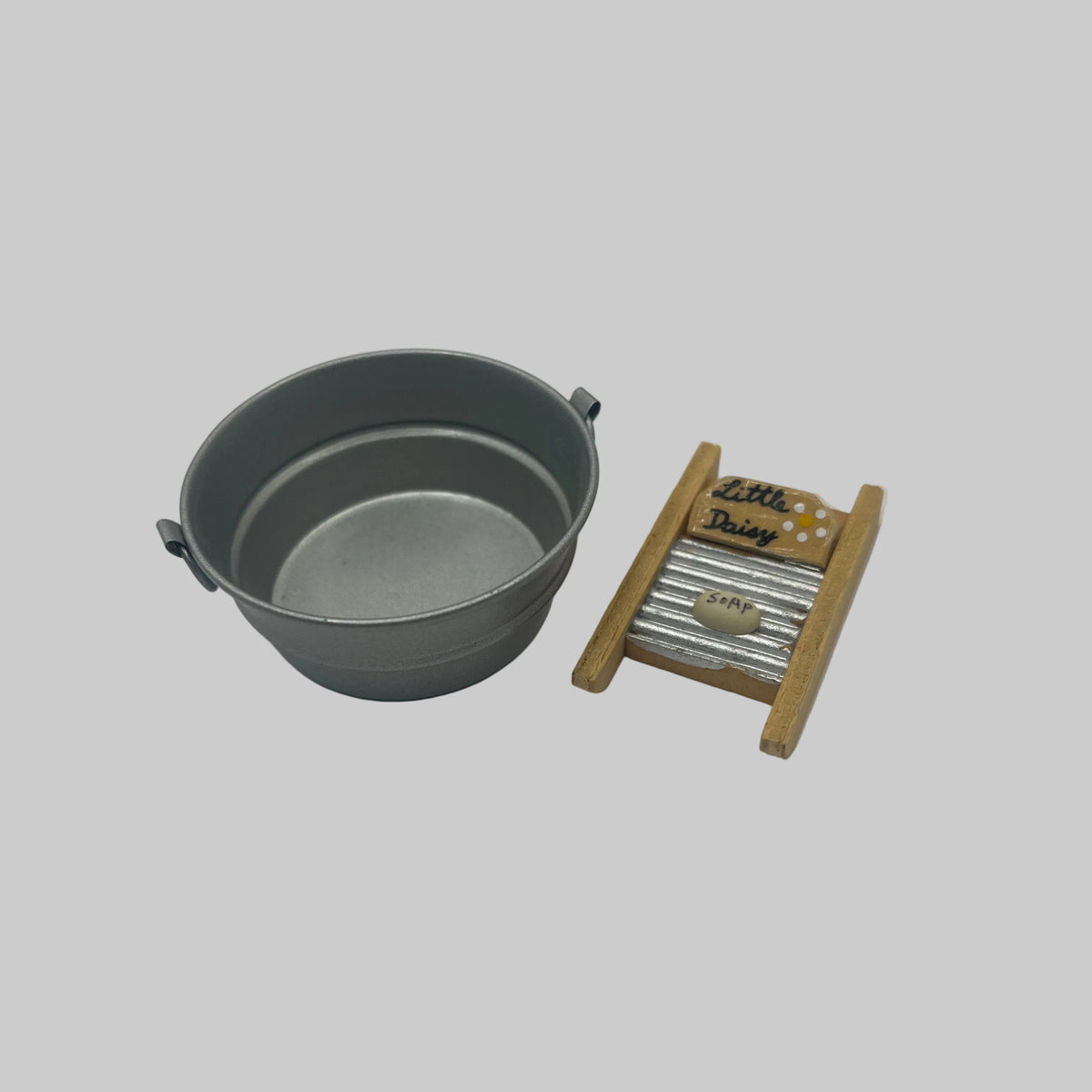 Dolls house wash tub and scrubbing board