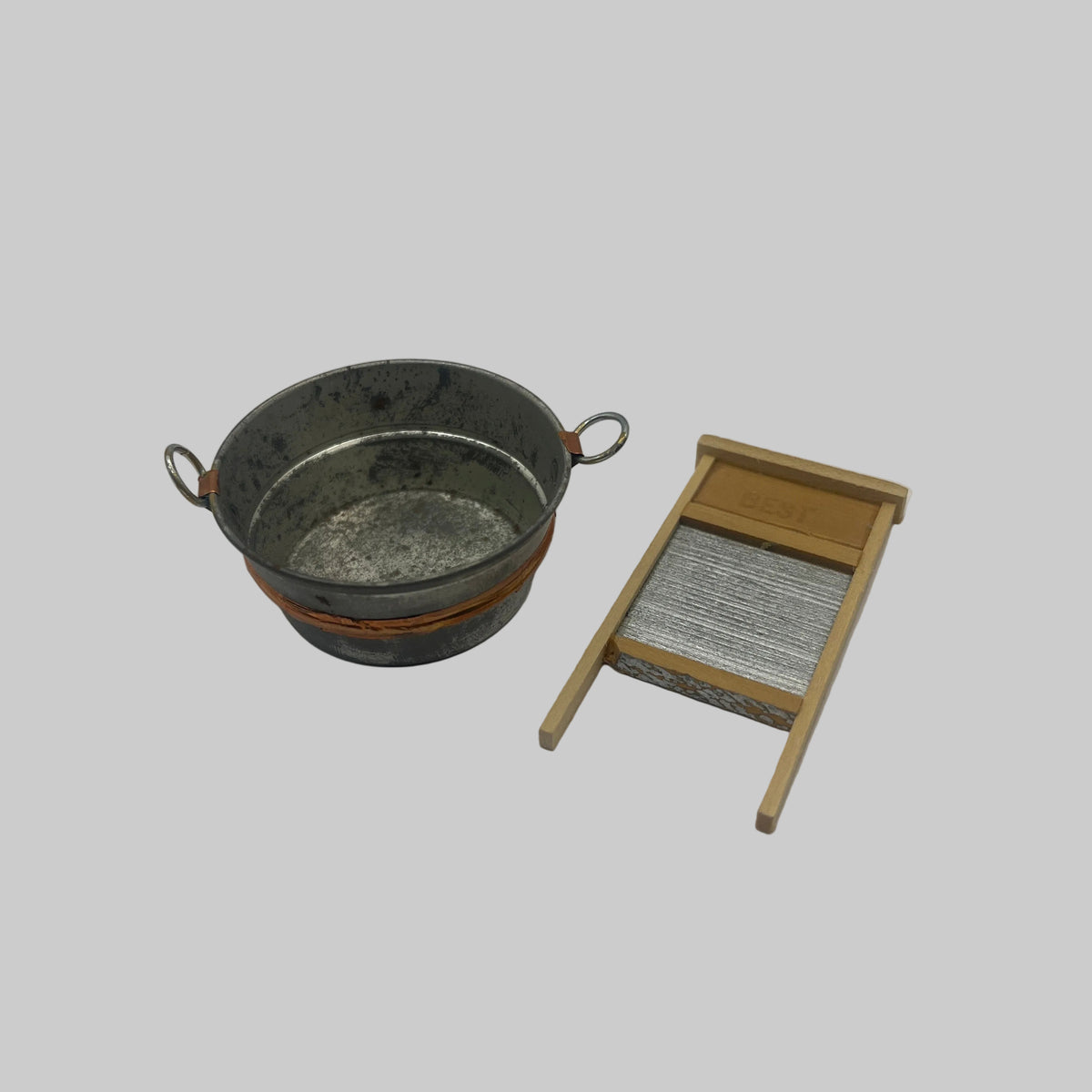 Dolls house washing tub and scrubbing board