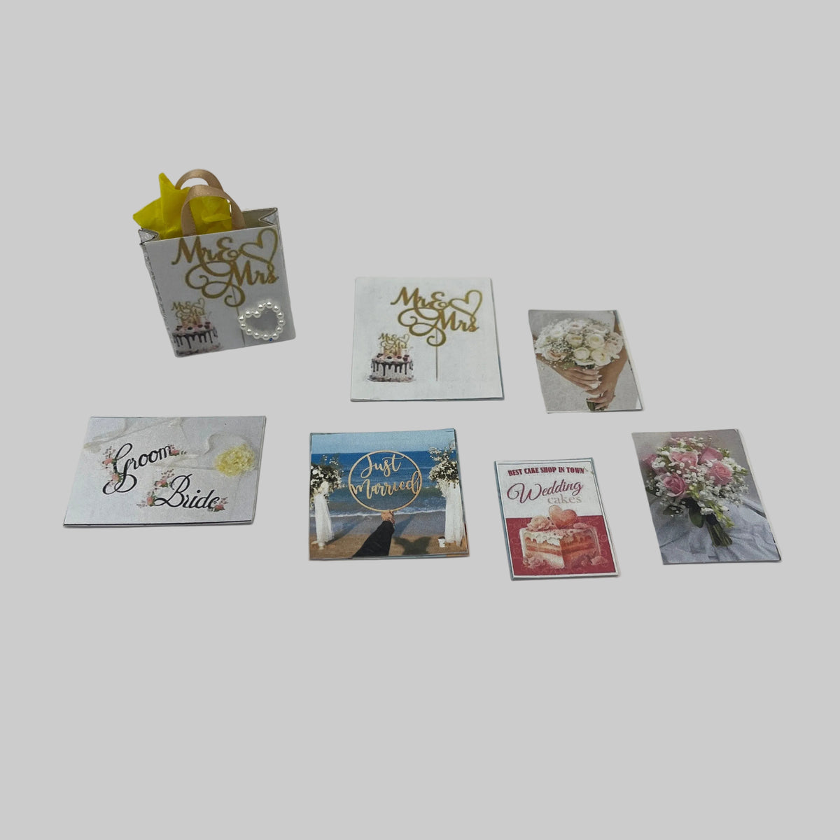 Dolls house wedding shop decor