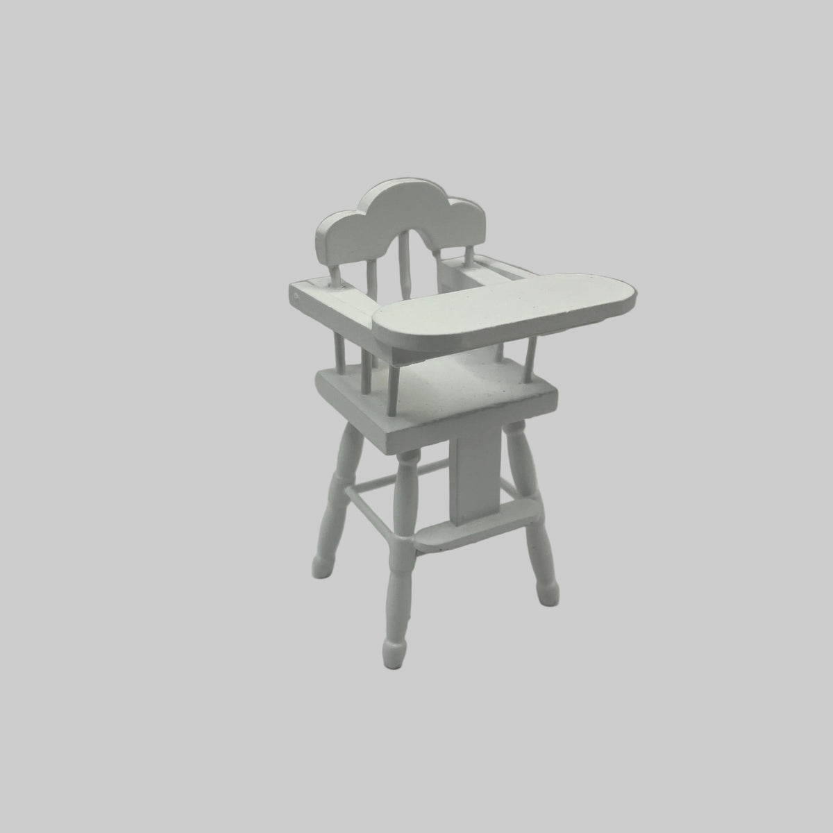Dolls house white childs high chair