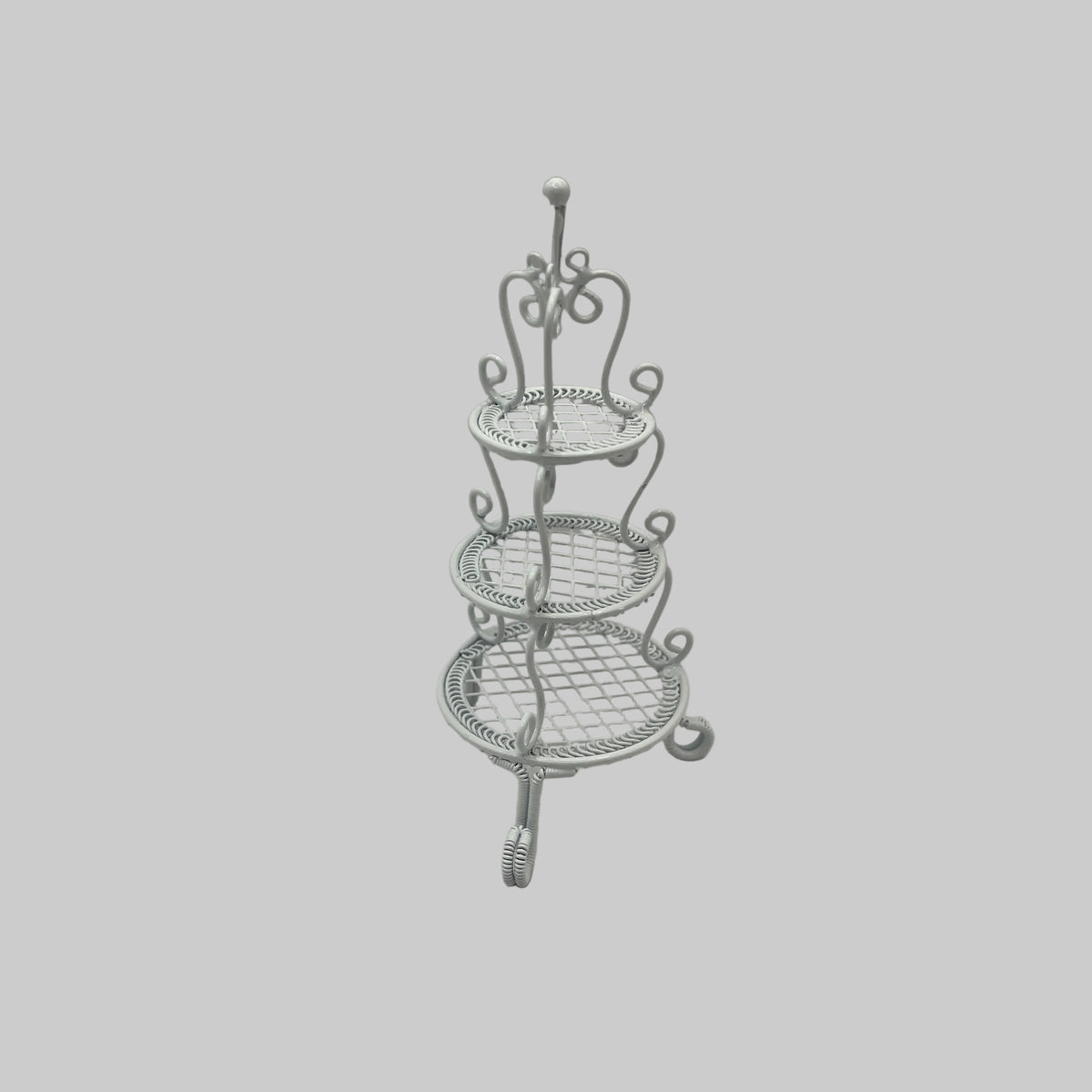 Dolls house White circular metal whatnot