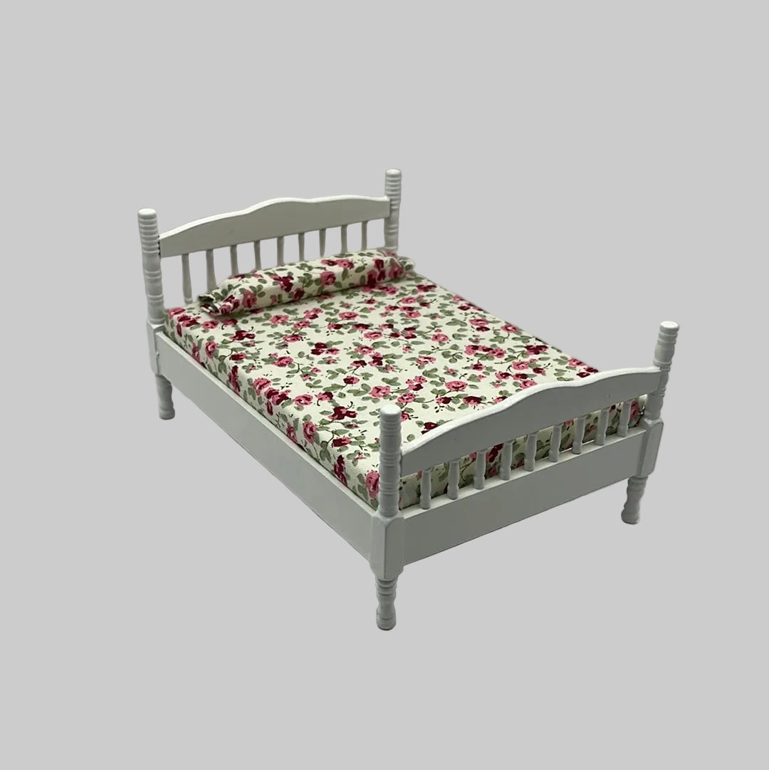 Dolls house White double bed