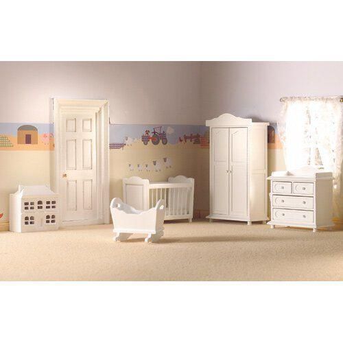 Dolls house white nursery 5 piece set