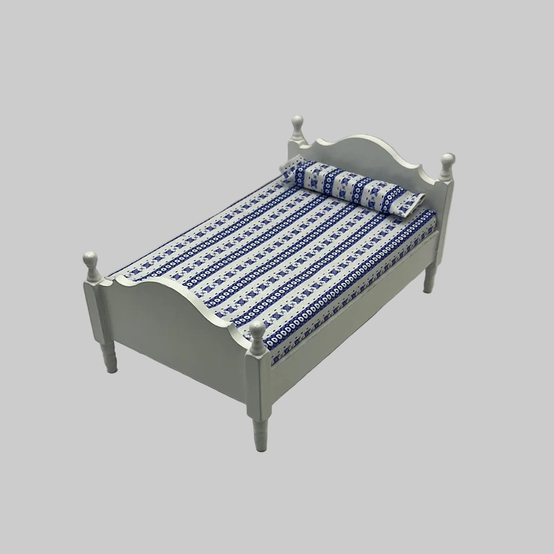 Dolls house white single bed