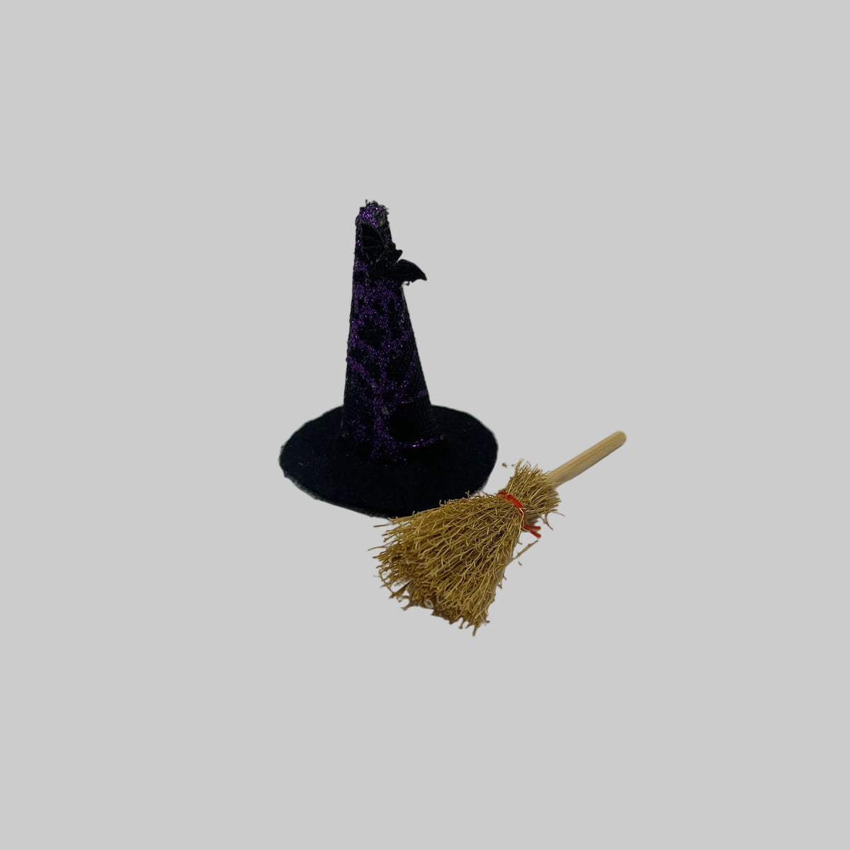Dolls house Witches hat with broom