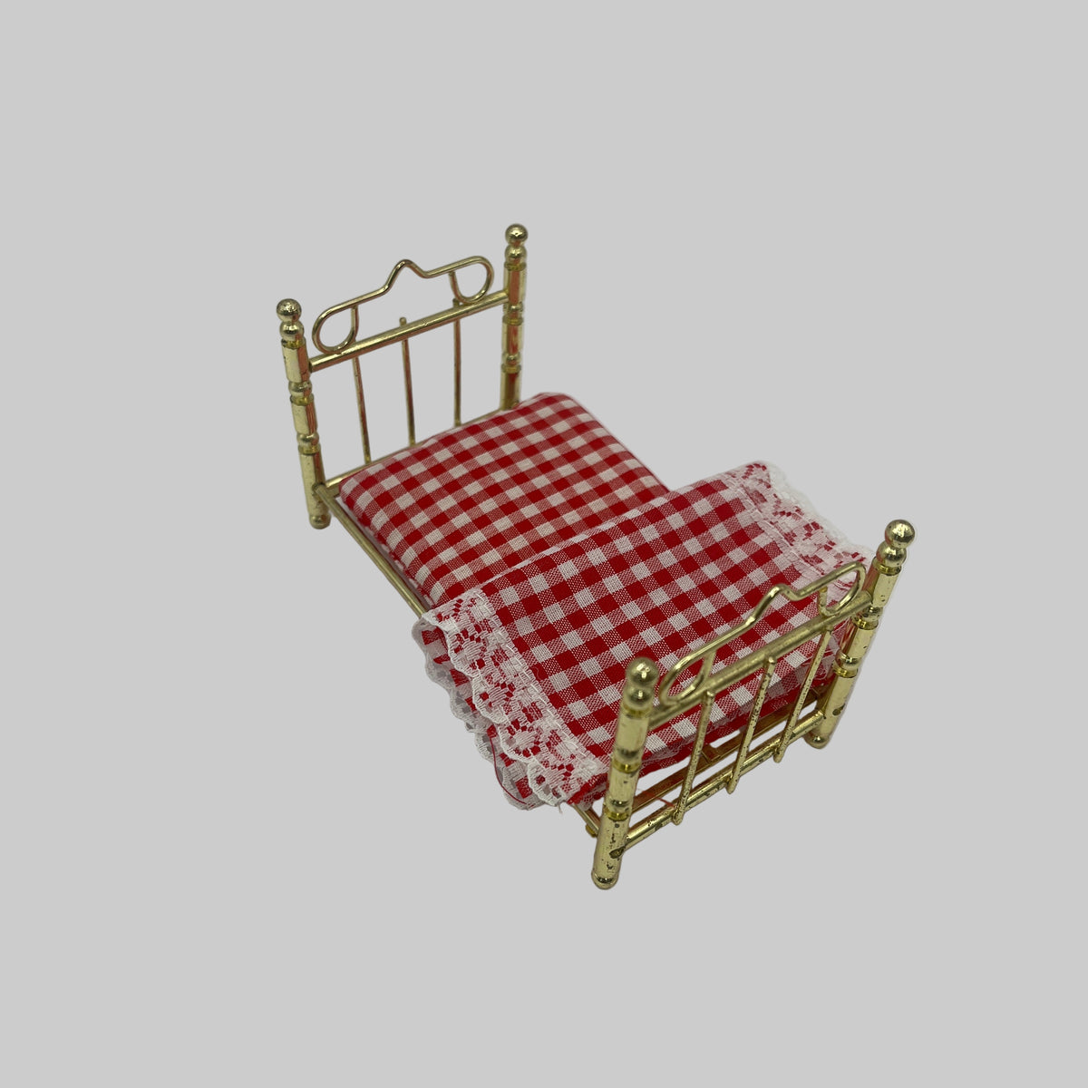 Dolls house brass childs&#39; bed