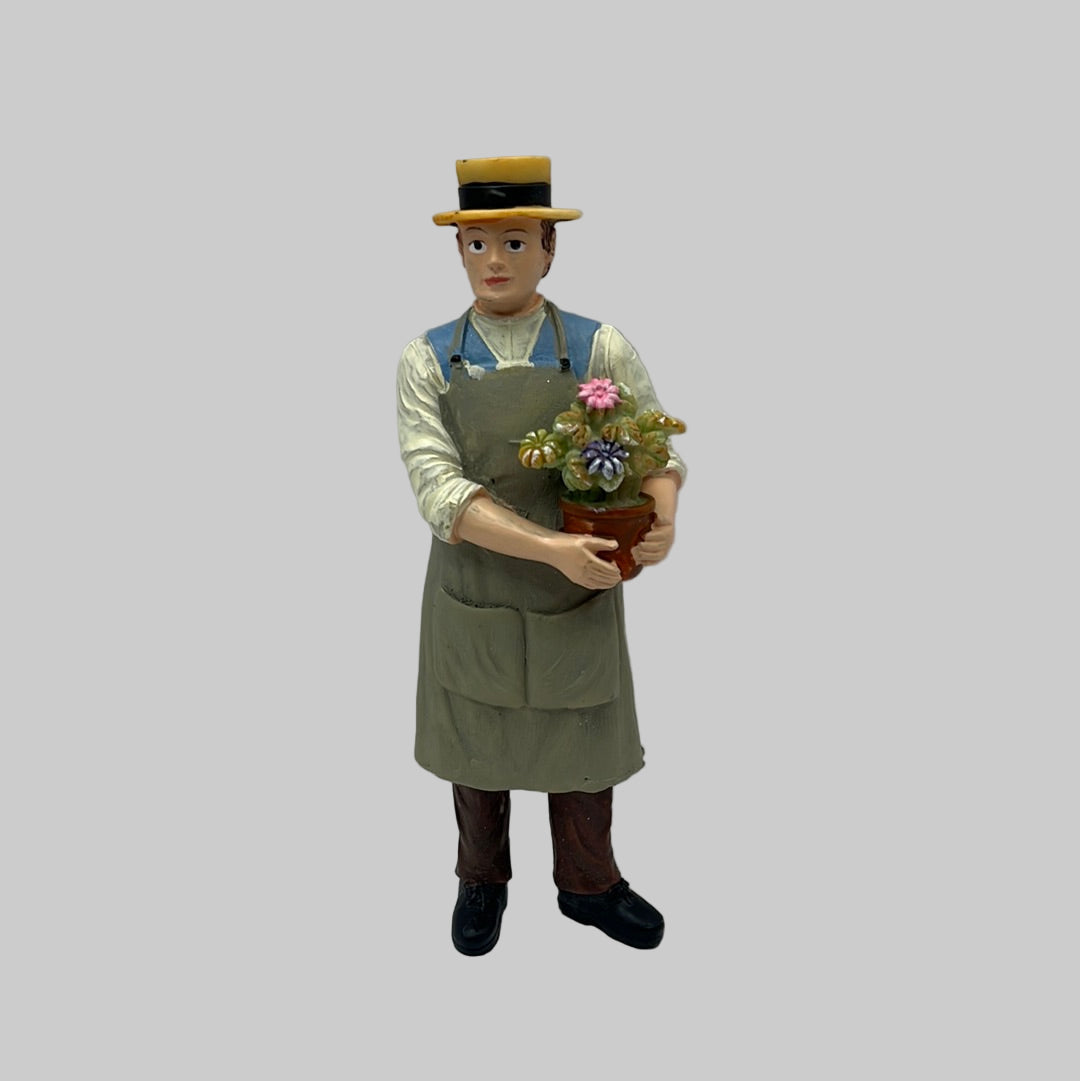 Dolls house gardener or florist resin figure