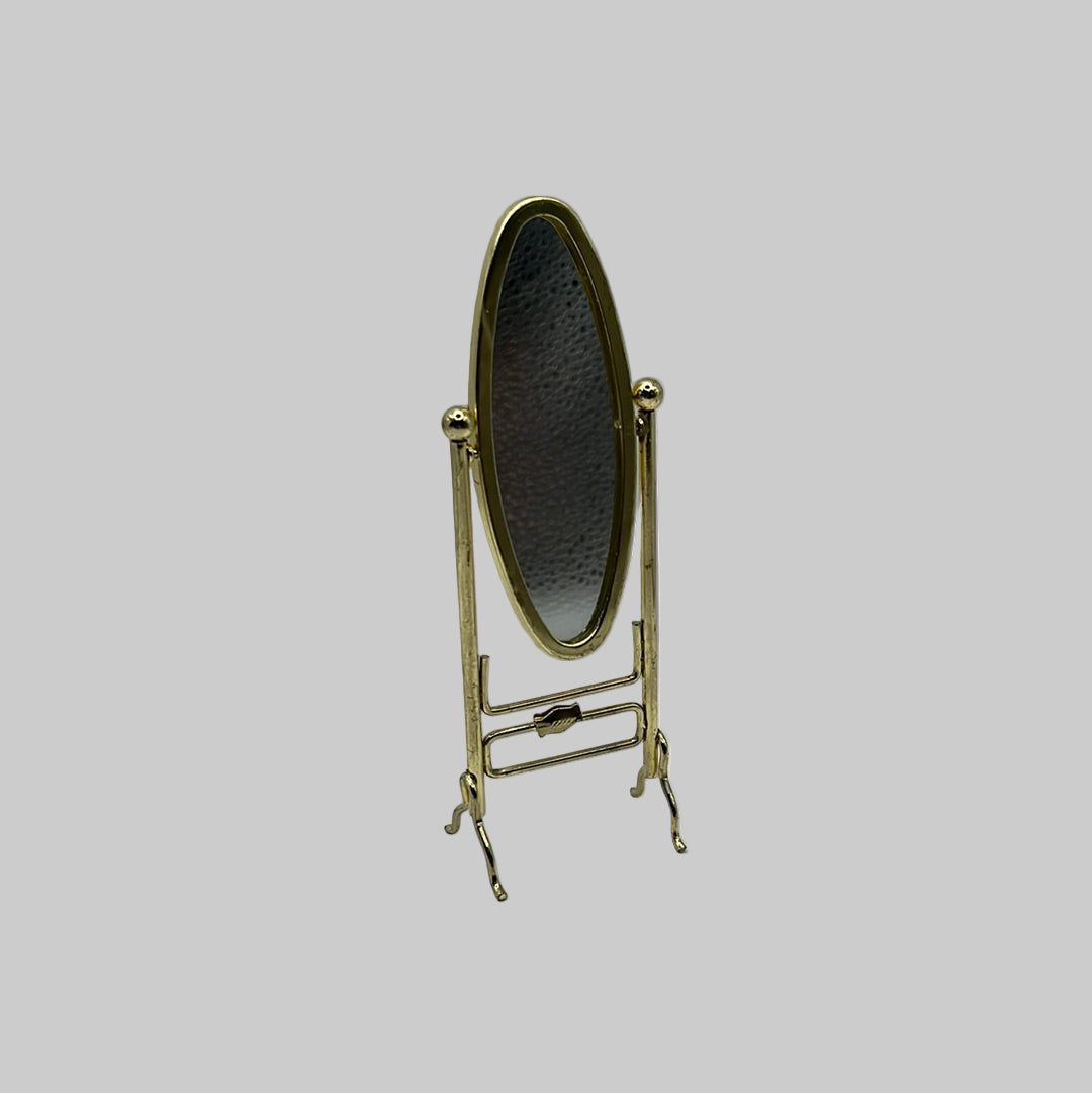 Brass oval full length mirror