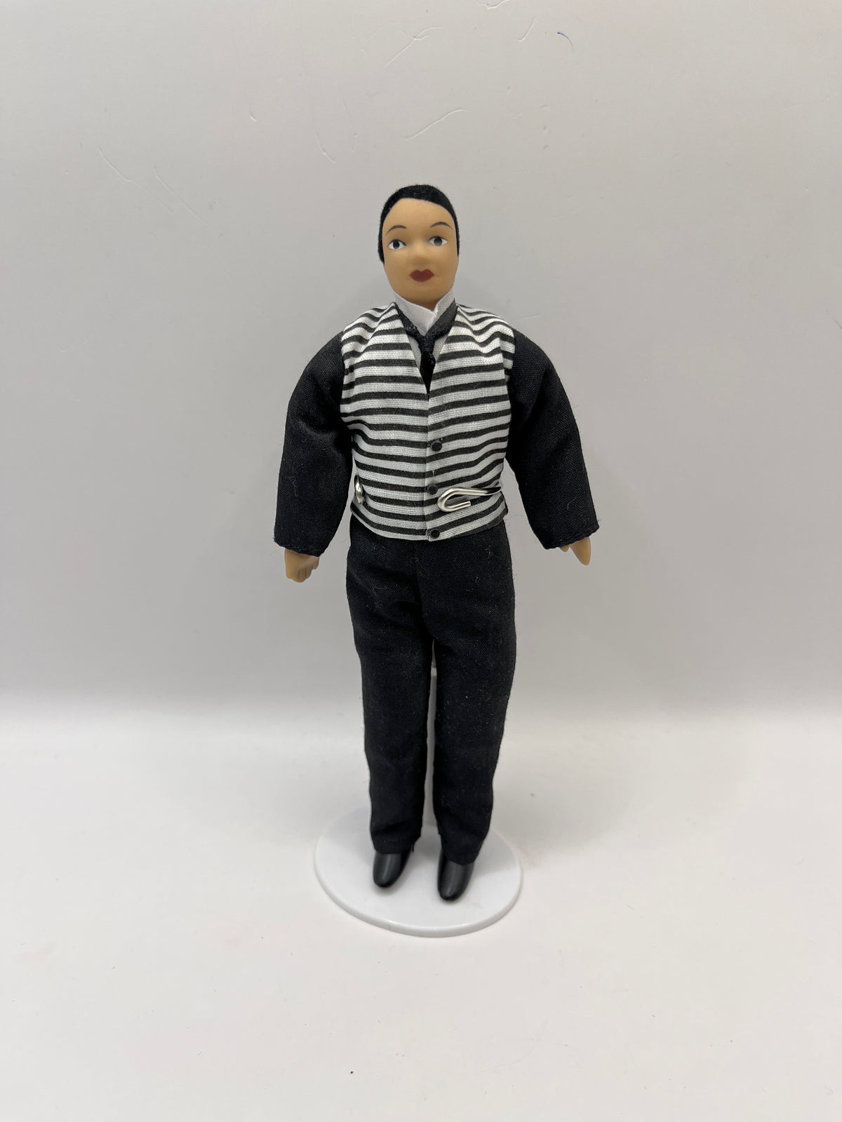 DOL010 - Man servant doll in striped waistcoat