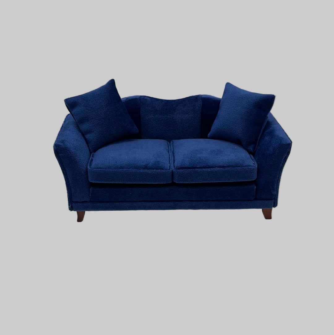 9315 - Dolls house royal blue modern sofa