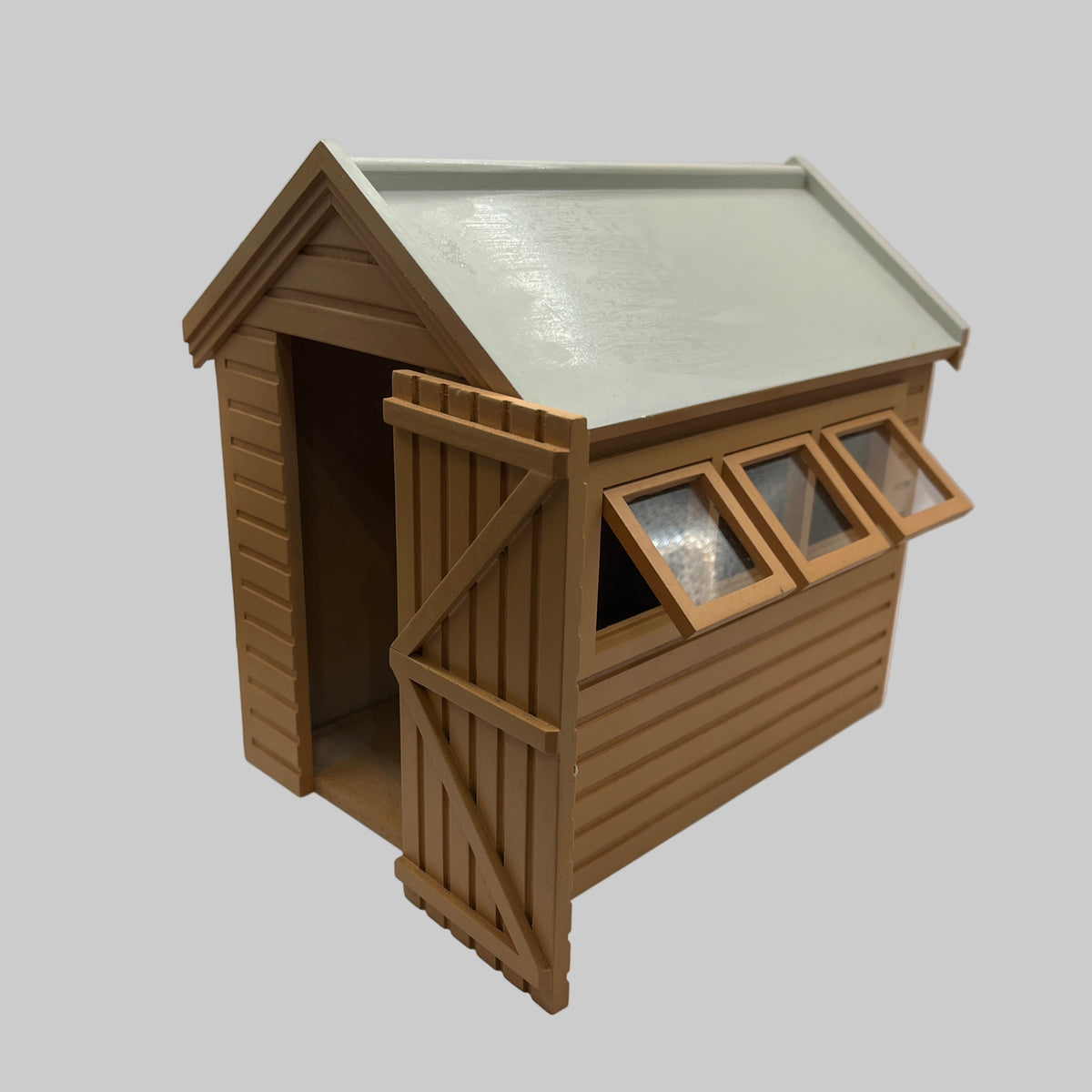 Dolls house brown potting shed